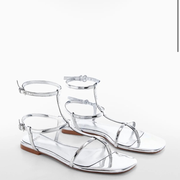 Mango Women's Silver Sandals - Picture 6 of 11